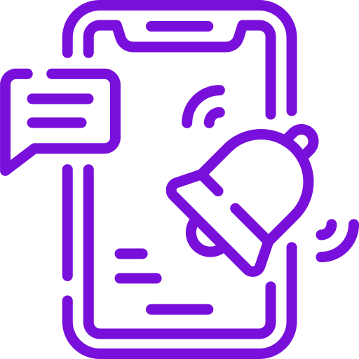 Patients appointments notification will be pushed to the patent portal. No hover image with purple color and white background