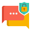 Safe and encrypted texting for counseling patients. Encrypted messaging icon.